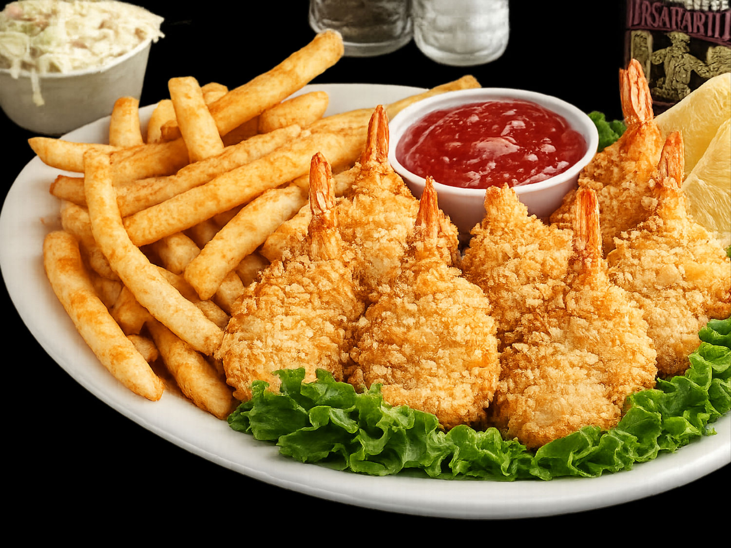 Fried Shrimp with Fries on the side – The Real Maine Lobster menu item